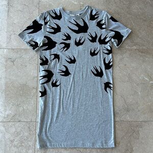 MCQ Alexander McQueen Heather Grey Swallow Shirt Dress in Size S